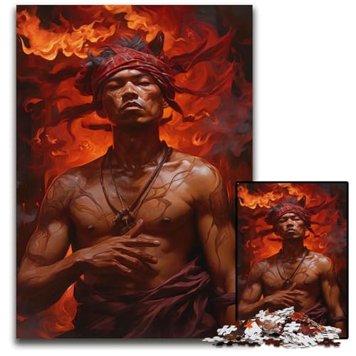 Puzzle 1000 Teile für Erwachsene Episches Fantasy-Feuermagier-Rot Unmögliches Puzzle für Erwachsene Geburtstagsgeschenkidee, Herausforderndes Denkspiel 26X38CM/10.23x14.96inch Puzzle 1000 Teile für Erwachsene Episches Fantasy-Feuermagier-Rot Unmögliches Puzzle für Erwachsene Geburtstagsgeschenkidee, Herausforderndes Denkspiel 26X38CM/10.23x14.96inch von XHAXING