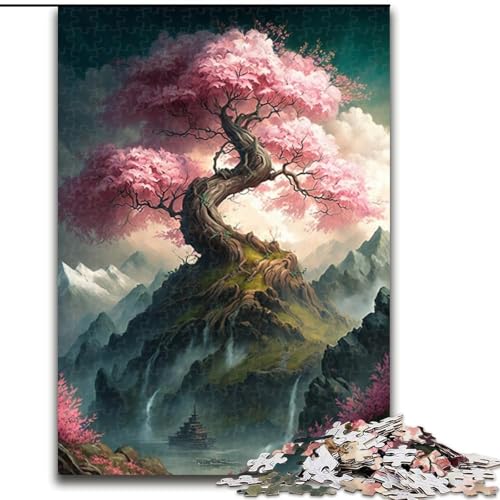 Puzzle 1000 Teile für Erwachsene Japanische Kirschblüten Puzzle aus Holz, für Geburtstagsfeiertage, Weihnachten, 1000 Stück(50x75cm) von XHAXING