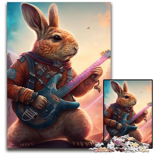 Puzzle 1000 Teile für Erwachsene Kaninchen Gitarre Tier14 Puzzles für Erwachsene Denksportspiel für Teenager, 50x75CM/1968x2952inch Puzzle 1000 Teile für Erwachsene Kaninchen Gitarre Tier14 Puzzles für Erwachsene Denksportspiel für Teenager, 50x75CM/1968x2952inch von XHAXING