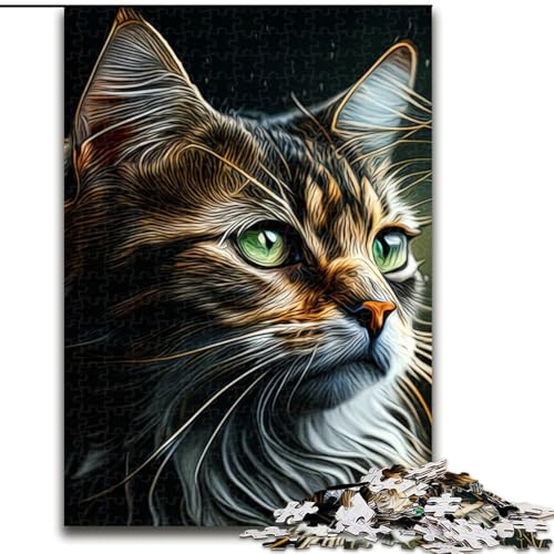 Puzzle 1000 Teile für Erwachsene Katzen-Puzzles aus Pappe, anspruchsvolles DIY-Denkspiel, interaktives Familienspiel 1000 Teile(26x38cm) von XHAXING