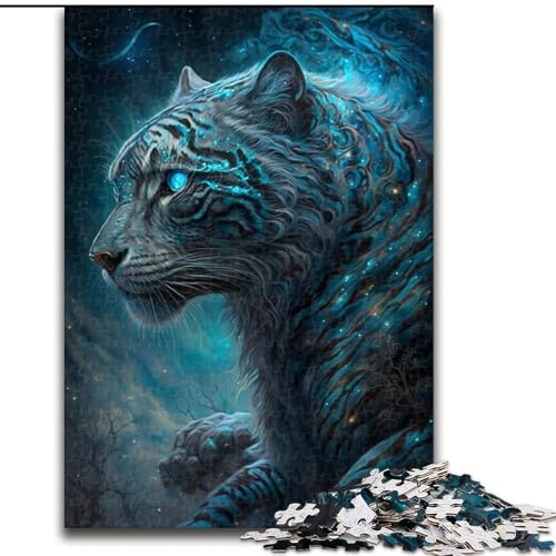Puzzle 1000 Teile für Erwachsene Magisches Leoparden-Puzzle aus Pappe, anspruchsvolles DIY-Denkspiel, interaktives Familienspiel 1000 Teile(26x38cm) von XHAXING