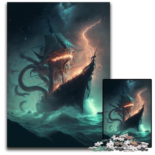 Puzzle 1000 Teile für Erwachsene Monster Invasion Unmögliches Puzzle für Erwachsene Geburtstagsgeschenkidee, Herausforderndes Denkspiel 26X38CM/10.23x14.96inch Puzzle 1000 Teile für Erwachsene Monster Invasion Unmögliches Puzzle für Erwachsene Geburtstagsgeschenkidee, Herausforderndes Denkspiel 26X38CM/10.23x14.96inch von XHAXING