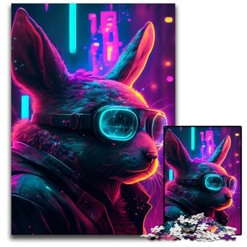 Puzzle 1000 Teile für Erwachsene Punk-Kaninchen Holzpuzzle Familienaktivität, DIY-Heimdekoration, 50x75CM/1968x2952inch Puzzle 1000 Teile für Erwachsene Punk-Kaninchen Holzpuzzle Familienaktivität, DIY-Heimdekoration, 50x75CM/1968x2952inch von XHAXING