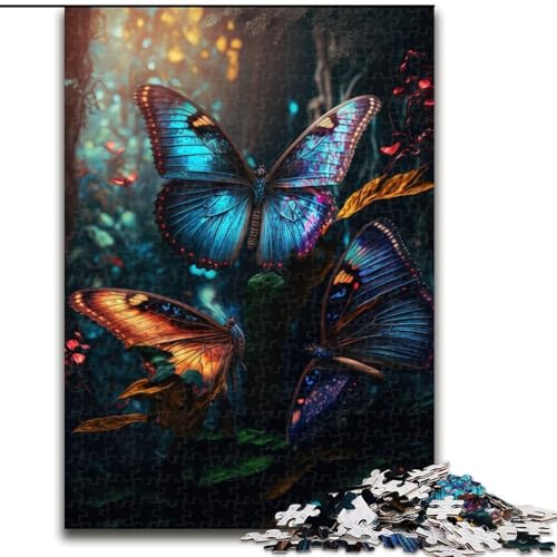 Puzzle 1000 Teile für Erwachsene Schmetterlingspuzzle aus Holz, perfekt für Halloween, Weihnachten, Geburtstagsgeschenk 1000pcs(50x75cm) von XHAXING