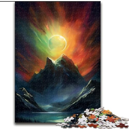Puzzle 1000 Teile für Erwachsene The Sun The Storms aus Holz, mit interaktivem Familienspiel, Kinder ab 10 Jahren, 1000 Teile(50x75cm) von XHAXING