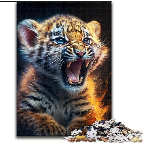 Puzzle 1000 Teile für Erwachsene Tigerbaby-Puzzles aus Holz, anspruchsvolles DIY-Denkspiel, interaktives Familienspiel 1000 Teile(50x75cm) von XHAXING