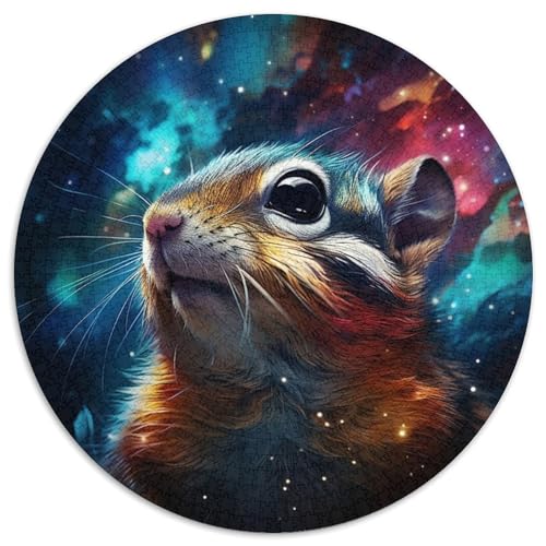 Puzzle für 1000 Teile, Galaxien, Eichhörnchen, rund, Papierpuzzle, anspruchsvolles Denkspiel für Teenager, perfekt als Heimdekoration oder Geschenk (67,5 x 67,5 cm) von XHAXING