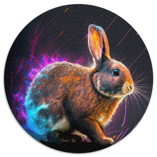 Puzzle für 1000 Teile, rundes Fantasie-Kaninchen-Puzzle, anspruchsvolles Denkspiel für Teenager, Spaß für den Spieleabend mit der Familie (Größe 67,5 x 67,5 cm) von XHAXING