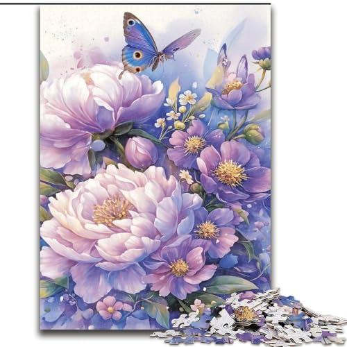 Puzzle für Erwachsene, 1000 Blumen- und Schmetterlingspuzzle, aus Pappe, Weihnachten, Halloween, Ostern, Neujahr, 1000 Teile(26x38cm) von XHAXING