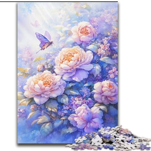 Puzzle für Erwachsene, 1000 Blumen- und Schmetterlingspuzzle aus Holz, Weihnachten, Halloween, Ostern, Neujahr, 1000 Teile(50x75cm) von XHAXING