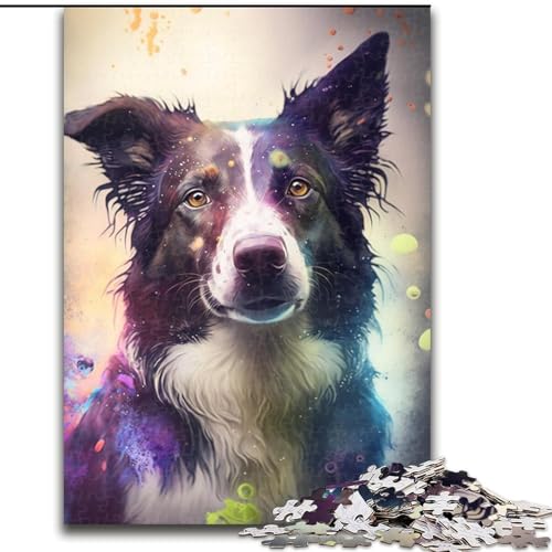 Puzzle für Erwachsene, 1000 Border-Collie-Puzzle aus Pappe, anspruchsvolles Denkspiel für Teenager, unterhaltsames interaktives Spiel für die ganze Familie, 1000 Teile(26x38cm) von XHAXING