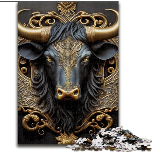 Puzzle für Erwachsene, 1000 Bullen, goldenes Art-Deco-Puzzle aus Holz, anspruchsvolles Denkspiel für Teenager, unterhaltsames interaktives Spiel für die ganze Familie, 1000 Teile(50x75cm) von XHAXING