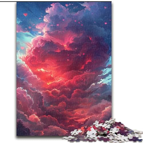Puzzle für Erwachsene, 1000 Bunte Liebeswolken, Puzzle aus Holz, Weihnachten, Halloween, Ostern, Neujahr, 1000 Teile(50x75cm) von XHAXING