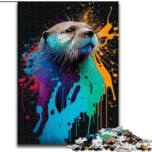 Puzzle für Erwachsene, 1000 Bunte Otter, Puzzle aus Pappe, Weihnachten, Halloween, Ostern, Neujahr, 1000 Teile(26x38cm) von XHAXING