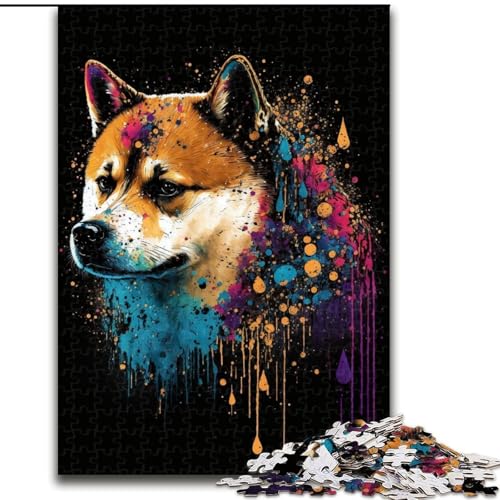 Puzzle für Erwachsene, 1000 Bunte Shiba-Inu-Puzzles aus Holz, Weihnachten, Halloween, Ostern, Neujahr, 1000 Teile(50x75cm) von XHAXING