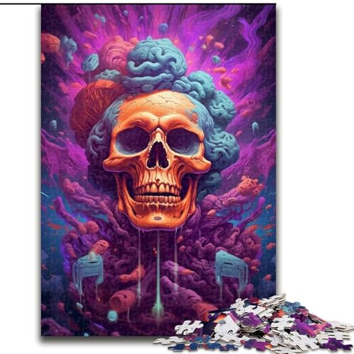 Puzzle für Erwachsene, 1000 Bunte Totenkopf-Puzzles aus Pappe, anspruchsvolles Denkspiel für Teenager, Spaß für den Familienspieleabend, 1000 Teile(26x38cm) von XHAXING