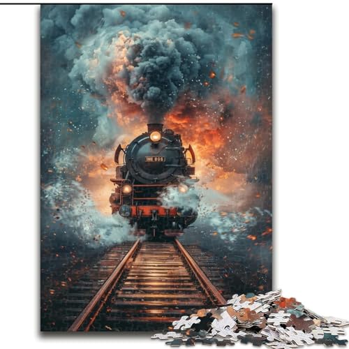 Puzzle für Erwachsene, 1000 Dampflokomotiven, aus Pappe, Eltern, Partner, Freunde – ab 14 Jahren, 1000 Teile(26x38cm) von XHAXING