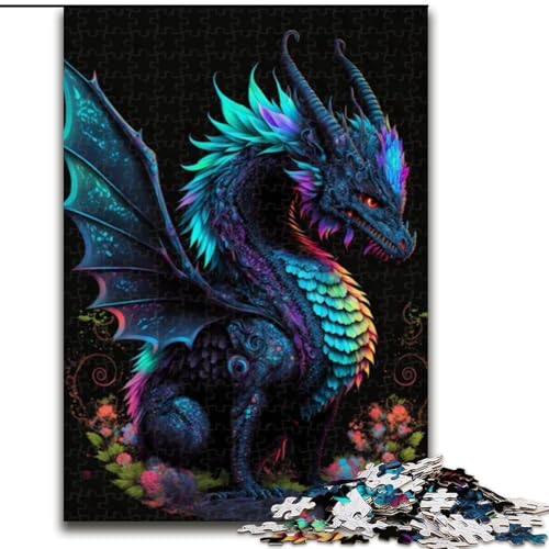 Puzzle für Erwachsene, 1000 Drachenpuzzle aus Holz, Weihnachten, Halloween, Ostern, Neujahr, 1000 Teile(50x75cm) von XHAXING