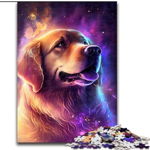Puzzle für Erwachsene, 1000 Golden Retriever-Puzzle aus Pappe, anspruchsvolles Denkspiel für Teenager, unterhaltsames interaktives Spiel für die ganze Familie, 1000 Teile(26x38cm) von XHAXING