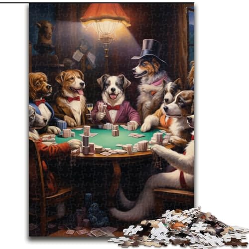 Puzzle für Erwachsene, 1000 Hunde Spielen Poker, Puzzle aus Pappe, anspruchsvolles Denkspiel für Teenager, Spaß für den Familienspieleabend, 1000 Teile(26x38cm) von XHAXING