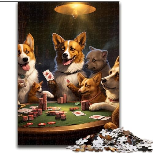 Puzzle für Erwachsene, 1000 Hunde Spielen Poker, Puzzle aus Pappe, für Teenager und Familienspaß, 1000 Teile(26x38cm) von XHAXING