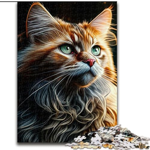 Puzzle für Erwachsene, 1000 Katzenpuzzle aus Pappe, anspruchsvolles Denkspiel für Teenager, unterhaltsames interaktives Spiel für die ganze Familie, 1000 Teile(26x38cm) von XHAXING