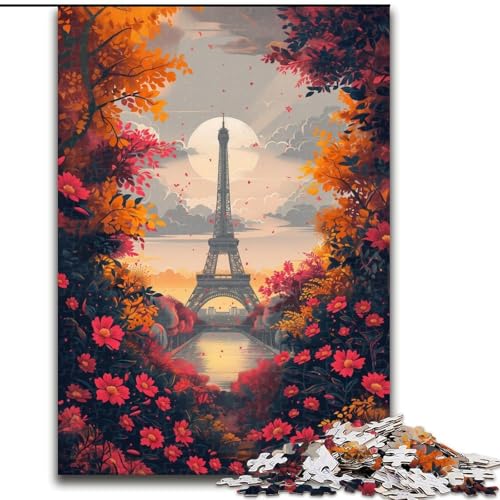 Puzzle für Erwachsene, 1000 Kunst-Eiffelturm-Puzzle aus Pappe, Weihnachten, Halloween, Ostern, Neujahr, 1000 Teile(26x38cm) von XHAXING