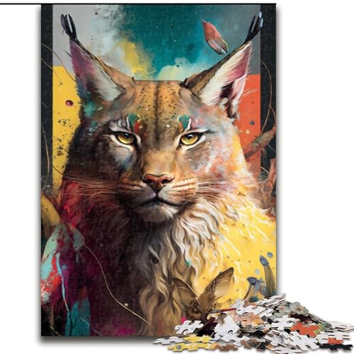 Puzzle für Erwachsene, 1000 Luchs-Malpuzzle aus Pappe, anspruchsvolles Denkspiel für Teenager, unterhaltsames interaktives Spiel für die ganze Familie, 1000 Teile(26x38cm) von XHAXING