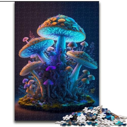 Puzzle für Erwachsene, 1000 Puzzles mit Fantasiepilzen aus Holz, Eltern, Partner, Freunde – ab 14 Jahren, 1000 Teile(50x75cm) von XHAXING
