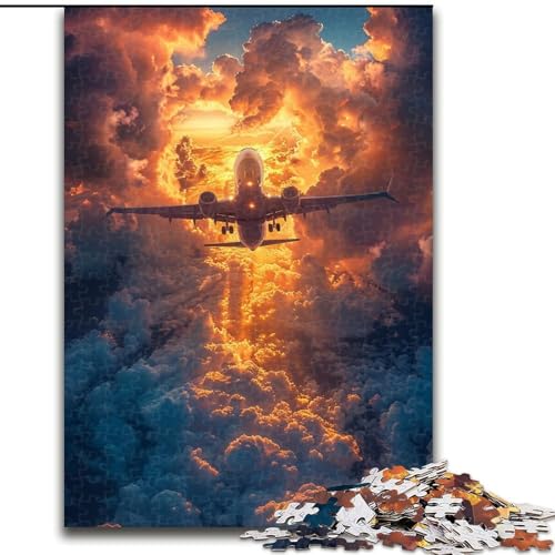 Puzzle für Erwachsene, 1000 Puzzles mit Wolkenflugzeugen aus Holz, ideal für Familienspaß, Entspannung, 1000 Teile(50x75cm) von XHAXING