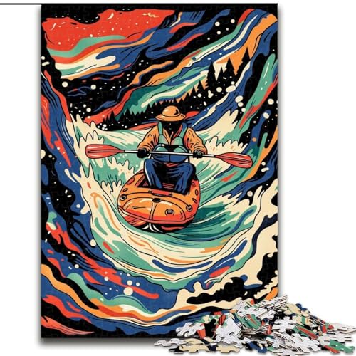 Puzzle für Erwachsene, 1000 Stück, Flusssurfer-Puzzle aus Pappe, Weihnachten, Halloween, Ostern, Neujahr, 1000 Teile(26x38cm) von XHAXING