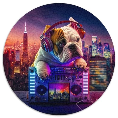 Puzzle für Erwachsene, 1000 Teile, „Bulldog Beats“, 1000-teiliges Puzzle mit interaktivem Familienspiel, Kinder ab 14 Jahren (67,5 x 67,5 cm) von XHAXING