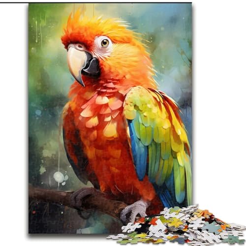 Puzzle für Erwachsene, 1000 Teile, Aquarell-Papagei-Puzzle aus Pappe, Familienaktivitätsspiel für Teenager, DIY-Heimdekor, Denksportaufgabe, Geschenk, 1000 Teile(26x38cm) von XHAXING