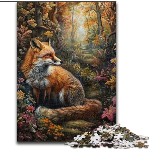 Puzzle für Erwachsene, 1000 Teile, Art Fox-Puzzle aus Holz, interaktives Familienspiel, Denksportgeschenk, Lernspielzeug, 1000 Teile(50x75cm) von XHAXING
