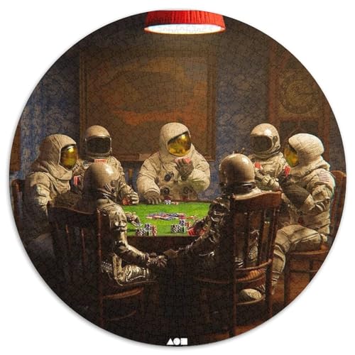 Puzzle für Erwachsene, 1000 Teile, Astronauten Spielen Poker, Papierpuzzle, anspruchsvolles Denkspiel, Familienaktivität, Heimdekoration, (Größe 67,5 x 67,5 cm) von XHAXING