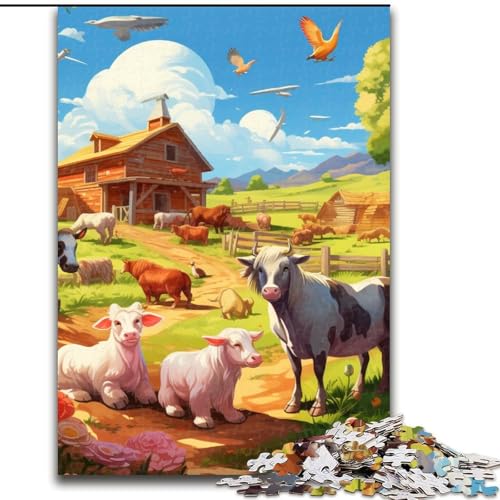 Puzzle für Erwachsene, 1000 Teile, Bauernhoftier-Puzzle aus Holz, Spaß für die ganze Familie, Basteln, perfekt für Geburtstage, Feiertage, 1000 Stück(50x75cm) von XHAXING