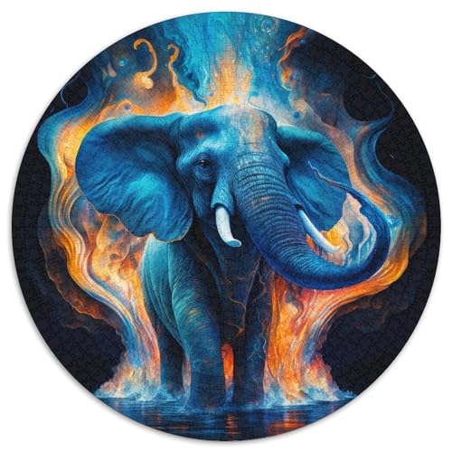 Puzzle für Erwachsene, 1000 Teile, Blauer Elefant, Puzzle für Erwachsene, Geburtstagsgeschenkidee, anspruchsvolles Denkspiel (Größe 67,5 x 67,5 cm) von XHAXING