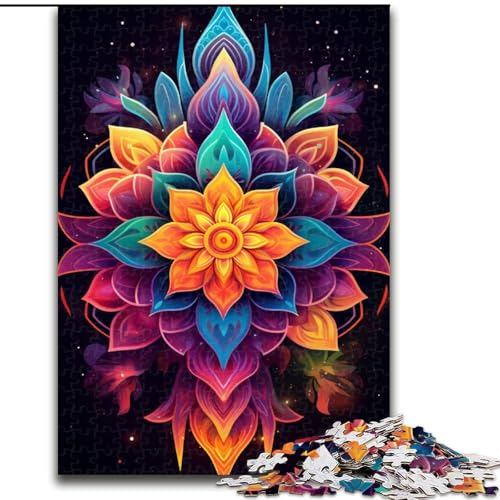 Puzzle für Erwachsene, 1000 Teile, Blühende Mandalas, Puzzle aus Holz, lehrreich und unterhaltsam, Indoor-Spiel für die Heimdekoration, 1000 Teile(50x75cm) von XHAXING