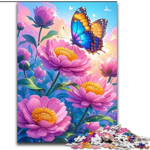Puzzle für Erwachsene, 1000 Teile, Blumen- und Schmetterlings-Puzzle aus Holz, lehrreiches und unterhaltsames Indoor-Spiel für die Heimdekoration, 1000 Teile(50x75cm) von XHAXING