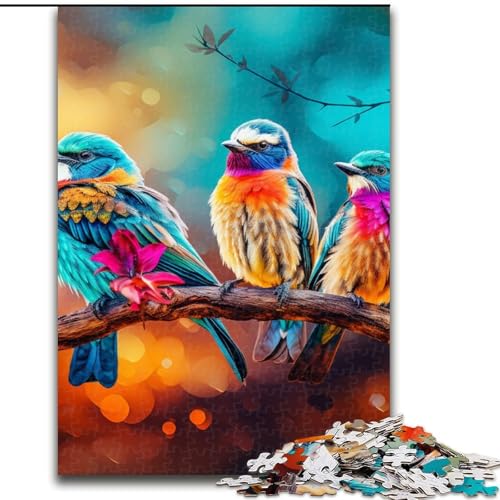 Puzzle für Erwachsene, 1000 Teile, Blumen und Vögel, aus Holz, interaktives Familienspiel, Denksportgeschenk, Lernspielzeug, 1000 Teile(50x75cm) von XHAXING