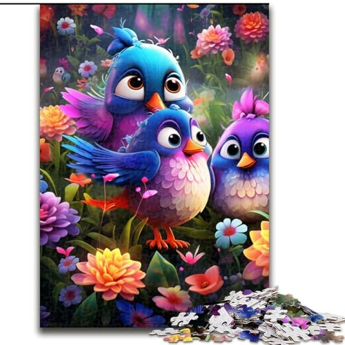 Puzzle für Erwachsene, 1000 Teile, Blumen und Vögel, aus Pappe, interaktives Familienspiel, Denksportgeschenk, Lernspielzeug, 1000 Teile(26x38cm) von XHAXING