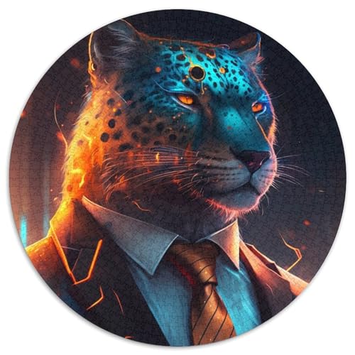 Puzzle für Erwachsene, 1000 Teile, Boss Leopard, 1000-teiliges Puzzle mit interaktivem Familienspiel, Kinder ab 14 Jahren (67,5 x 67,5 cm) von XHAXING