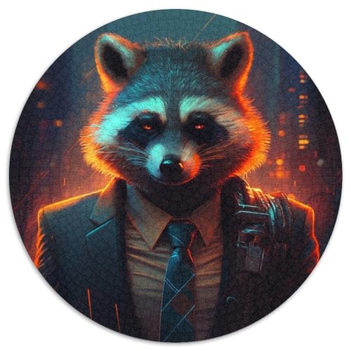 Puzzle für Erwachsene, 1000 Teile, Boss-Waschbär-Papierpuzzle, perfekt für Familienspaß an Weihnachten, Thanksgiving, Geburtstagen und Ostern (67,5 x 67,5 cm) von XHAXING