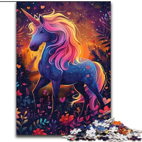 Puzzle für Erwachsene, 1000 Teile, Bunte Einhörner, aus Pappe, interaktives Familienspiel, Denksportgeschenk, Lernspielzeug, 1000 Teile(26x38cm) von XHAXING