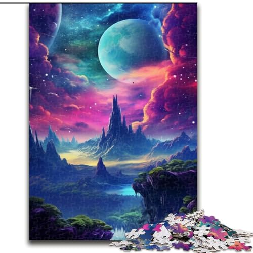 Puzzle für Erwachsene, 1000 Teile, Bunte Galaxie-Puzzles aus Holz, Teenager, Stressabbau, Cooles einzigartiges Geschenk für die Familie, 1000 Teile(50x75cm) von XHAXING