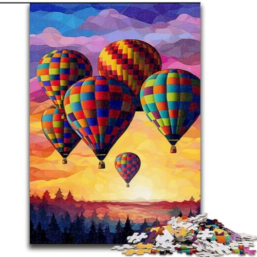 Puzzle für Erwachsene, 1000 Teile, Bunte Heißluftballons, Puzzle aus Holz, interaktives Familienspiel, Denksportgeschenk, Lernspielzeug, 1000 Teile(50x75cm) von XHAXING