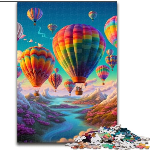 Puzzle für Erwachsene, 1000 Teile, Bunte Heißluftballons, aus Pappe, interaktives Familienspiel, Denksportgeschenk, Lernspielzeug, 1000 Teile(26x38cm) von XHAXING