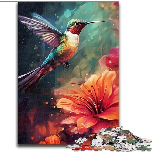 Puzzle für Erwachsene, 1000 Teile, Bunte Kolibris, aus Holz, für Teenager, interaktives Familienspiel, herausforderndes Geschenk, 1000 Teile(50x75cm) von XHAXING