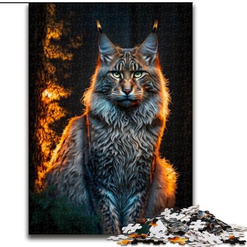 Puzzle für Erwachsene, 1000 Teile, Bunte Maine-Coon-Katzen-Puzzles aus Holz, interaktives Familienspiel, Denksportgeschenk, Lernspielzeug, 1000 Teile(50x75cm) von XHAXING