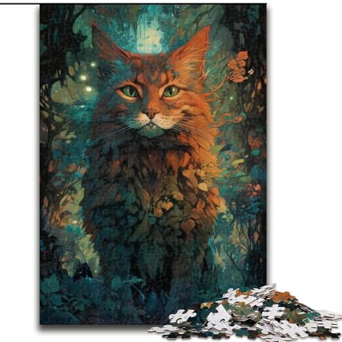 Puzzle für Erwachsene, 1000 Teile, Bunte Maine-Coon-Katzen-Puzzles aus Pappe, interaktives Familienspiel, Denksportgeschenk, Lernspielzeug, 1000 Teile(26x38cm) von XHAXING